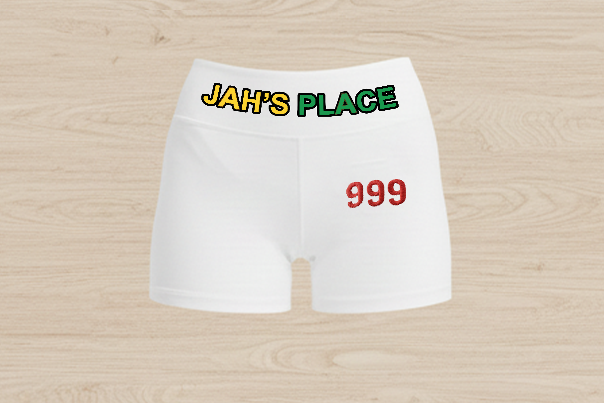 Free Gaza White Spandex Shorts – Jah’s Place Edition (999)
